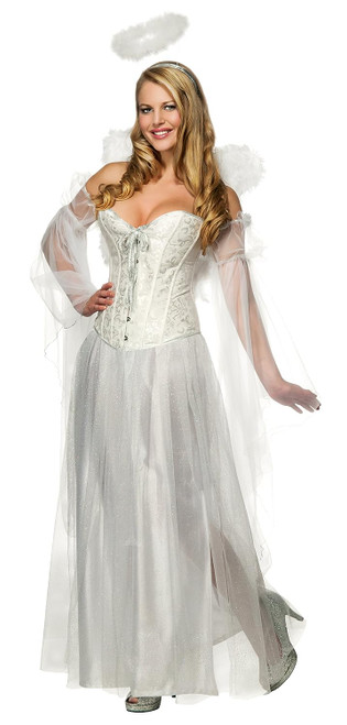 Holy Halos Angel White Christmas Fancy Dress Up Halloween Adult Costume