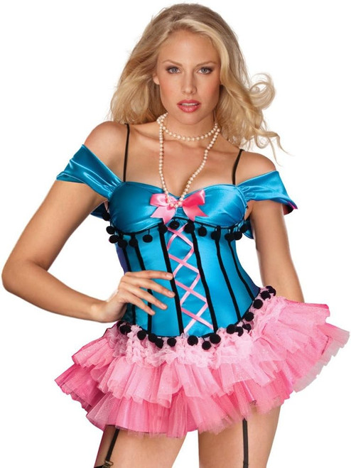 Burlesque Girl Dancer Showgirl Drag Queen Fancy Dress Up Halloween Adult Costume