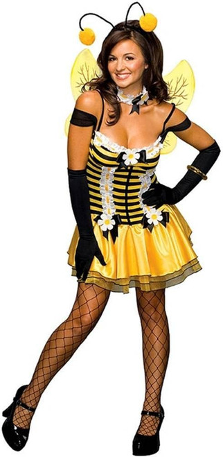 Honey Bee Bumble Insect Animal Fancy Dress Up Halloween Sexy Adult Costume