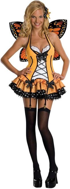 Fantasy Butterfly Monarch Insect Animal Fancy Dress Halloween Sexy Adult Costume