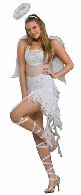 Celestial Angel White Christmas Fancy Dress Up Halloween Sexy Adult Costume