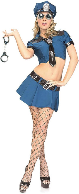 House Arrest Cop Police Officer Woman Fancy Dress Halloween Sexy Adult Costume