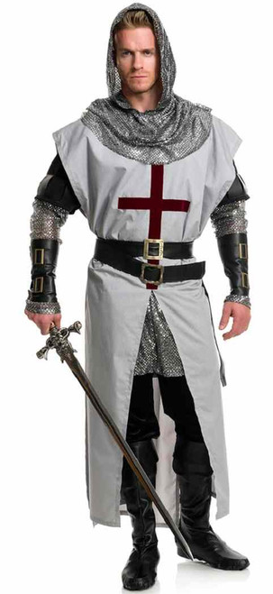 Chivalrous Knight Medieval Crusades Fancy Dress Halloween Deluxe Adult Costume