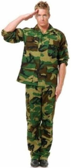 G.I. Camo Safari Army Camouflage Military Soldier Fancy Dress Halloween Costume