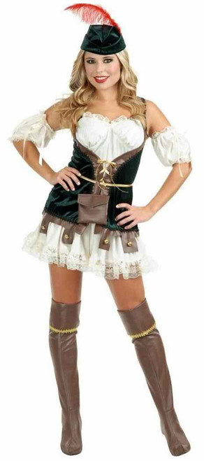 Robin Hood Honey Medieval Girl Fancy Dress Up Halloween Sexy Adult Costume