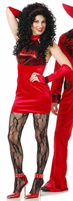 Roxy Red Hot Diva Pimp Ho 70's Disco Fancy Dress Up Halloween Sexy Adult Costume