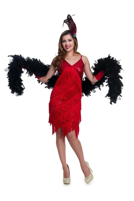 Roaring 20's Babe Flapper Speakeasy Fancy Dress Up Halloween Adult Costume