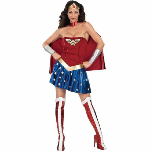 Wonder Woman DC Comics Superhero Fancy Dress Up Halloween Sexy Adult Costume