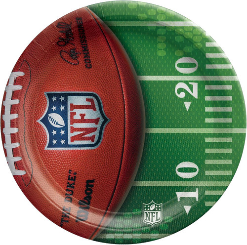 NFL Drive Silver Pro Football Sports Theme Party 10.5" Paper Banquet Plates