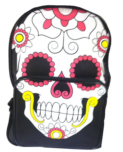 Sugar Skull Skeleton Dia Muertos Day Dead School Gift Kids Book Bag Backpack