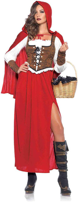 Woodland Red Riding Hood Fairy Tale Fancy Dress Halloween Sexy Adult Costume