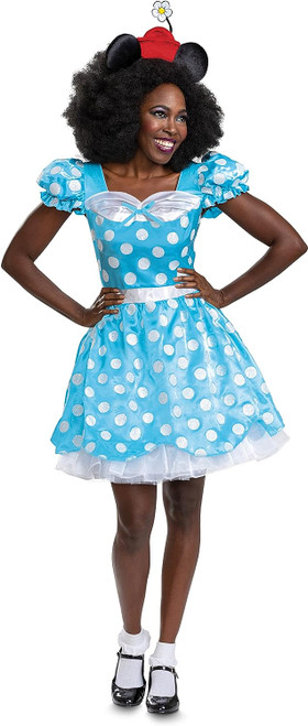 Minnie Mouse Vintage Deluxe Disney 100 Fancy Dress Up Halloween Adult Costume