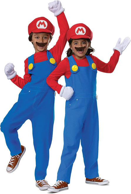 Mario Elevated Nintendo Super Brothers Fancy Dress Up Halloween Child Costume