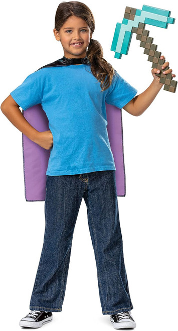 Enderman Pick Axe & Cape Minecraft Fancy Dress Halloween Child Costume Accessory