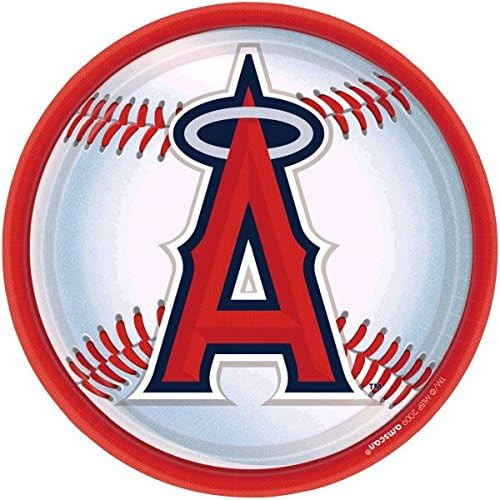 Los Angeles Angels MLB Major League Baseball Sports Party 9" Paper Dinner Plates