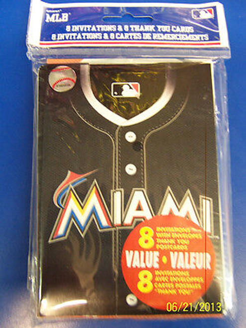 Miami Marlins MLB Baseball Sports Banquet Party Invitations & Thank You Notes