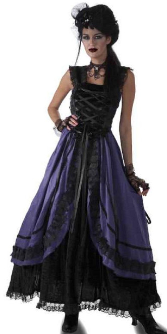 Purple Poison Gothic Witch Zombie Ghost Fancy Dress Up Halloween Adult Costume