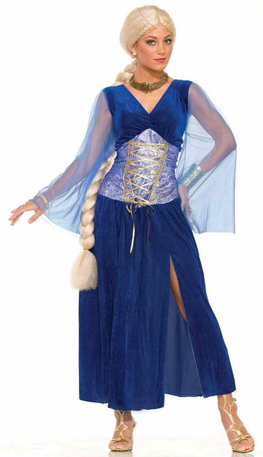 Sapphire Medieval Game Thrones Khaleesi Fancy Dress Up Halloween Adult Costume