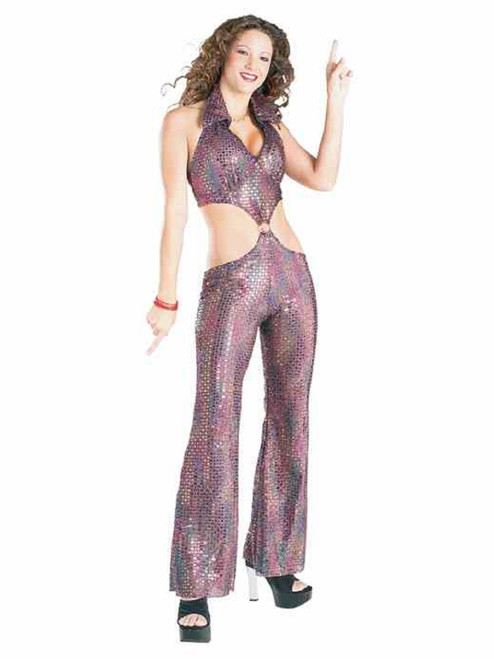 Disco Queen Fever Dancer 60's 70's Fancy Dress Up Halloween Sexy Adult Costume