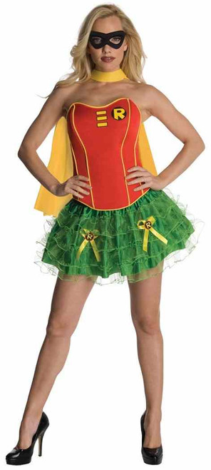 Robin Corset Batman Superhero Sidekick Fancy Dress Halloween Sexy Adult Costume