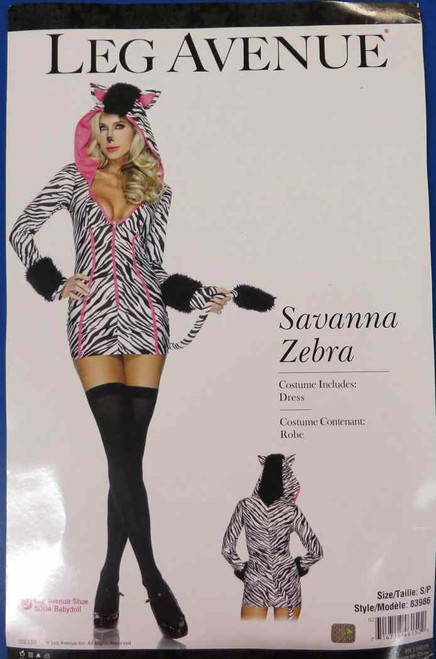 Savanna Zebra Jungle Safari Animal Fancy Dress Up Halloween Sexy Adult Costume