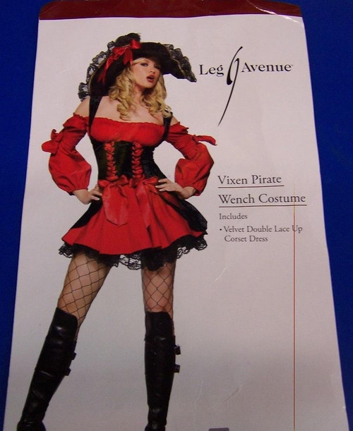 Vixen Pirate Girl Wench Caribbean Fancy Dress Up Halloween Sexy Adult Costume