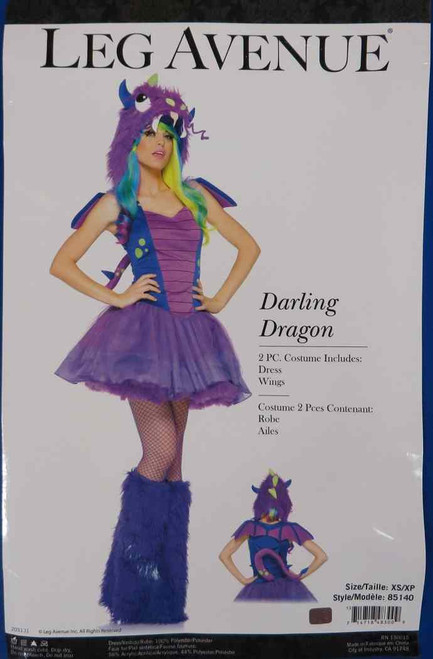 Darling Dragon Purple Monster Dinosaur Fancy Dress Halloween Sexy Adult Costume