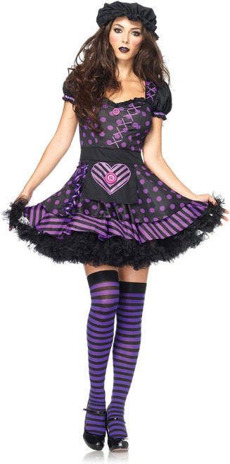 Dark Dollie Gothic Rag Doll Black Purple Dress Up Halloween Sexy Adult Costume