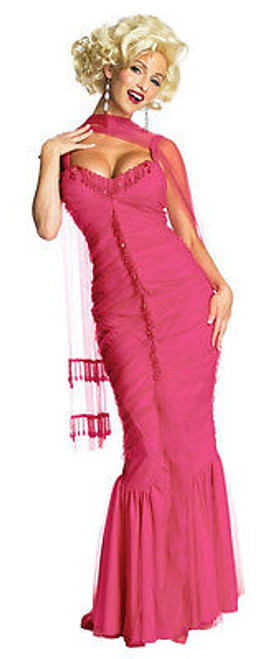 Marilyn Monroe Bernard Hollywood Pink Fancy Dress Halloween Sexy Adult Costume