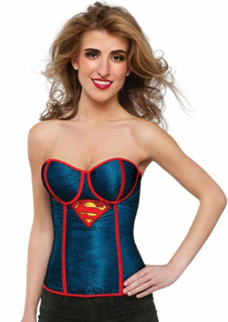 Supergirl Fishnet Corset DC Comics Superhero Halloween Adult Costume Accessory