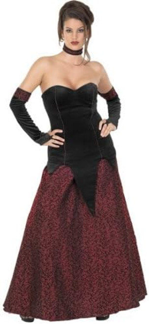 Crimson Vampira Countess Gothic Vampire Fancy Dress Up Halloween Adult Costume