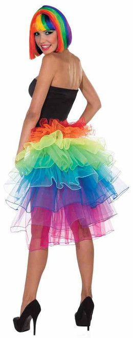 Rainbow Bustle Skirt Tutu Pride Fancy Dress Up Halloween Adult Costume Accessory