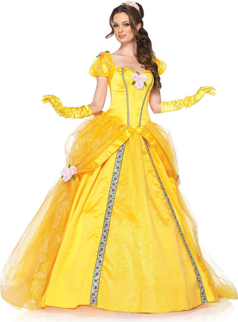 Belle Disney Princess Beauty Beast Fancy Dress Up Halloween Deluxe Adult Costume