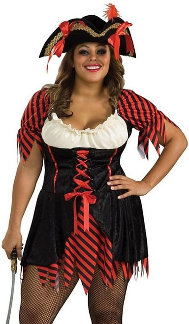 Pirate Queen Wench Caribbean Dress Up Halloween Sexy Plus Size Adult Costume