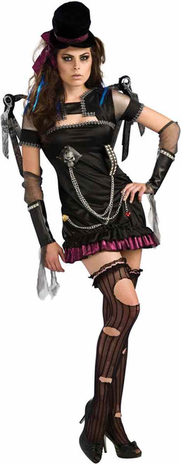 Gothic Chic Vampire Victorian Steampunk Fancy Dress Halloween Sexy Adult Costume