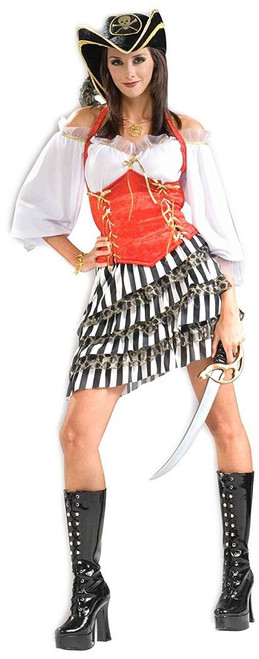 Pirate's Treasure Caribbean Pirate Wench Fancy Dress Halloween Adult Costume