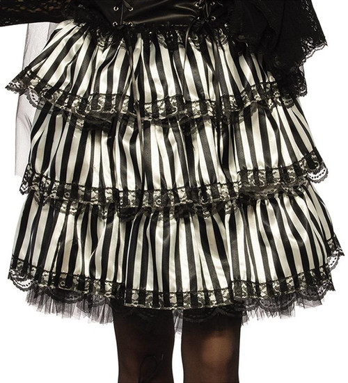 Striped Ruffle Skirt Gothic Victorian Fancy Dress Up Halloween Costume Accessory