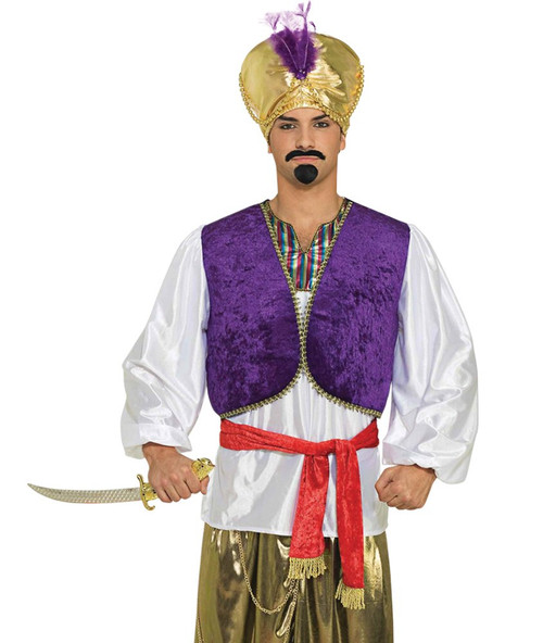 Desert Prince Shirt Vest Arabian Aladdin Fancy Dress Halloween Adult Costume