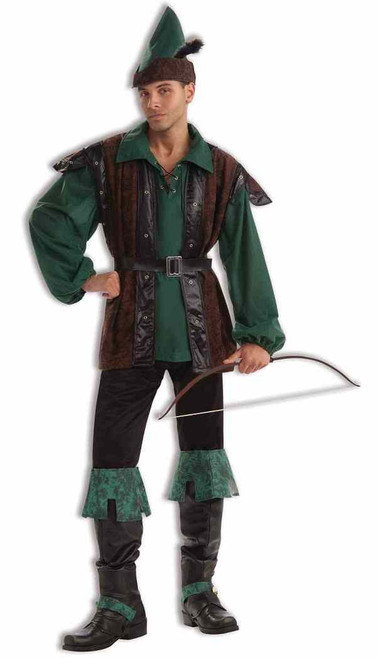 Robin Hood Prince Thieves Medieval Hunter Fancy Dress Up Halloween Adult Costume