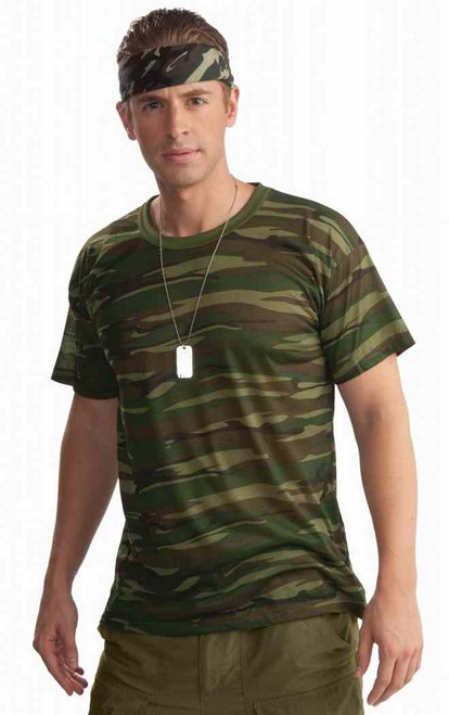 Camo T-Shirt Combat Hero Military Camouflage Army Halloween Costume Accessory