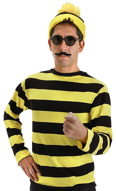 Odlaw Kit Where's Waldo Shirt Hat Glasses Fancy Dress Up Halloween Adult Costume
