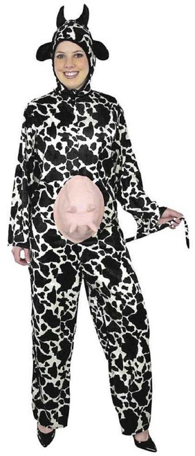 Cow Abunga Moo Farm Animal Unisex Fancy Dress Up Halloween Adult Costume