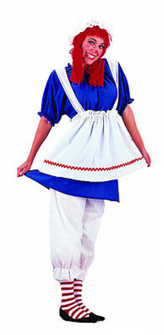 Rag Doll Raggedy Ann Fancy Dress Up Halloween Deluxe Adult Costume