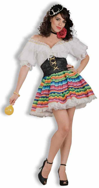 Hot Tamale Mexican Woman Senorita Serape Fancy Dress Up Halloween Adult Costume