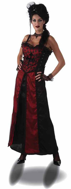 Mistress Gothique Dress Gothic Vampire Witch Fancy Dress Halloween Adult Costume