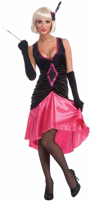Penny Pink Flapper Roaring 20's Speakeasy Fancy Dress Halloween Adult Costume