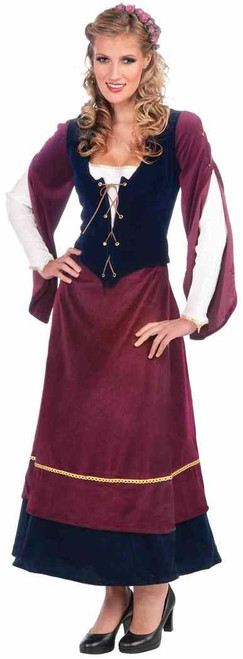 Medieval Wench Lady Renaissance Maiden Fancy Dress Up Halloween Adult Costume