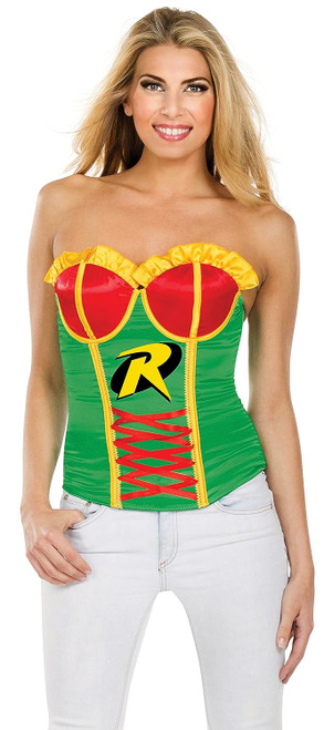 Robin Corset Top DC Comics Superhero Fancy Dress Halloween Sexy Adult Costume