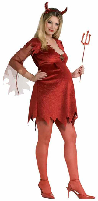 Devil Lady Satan Demon Maternity Mommy Fancy Dress Halloween Adult Costume