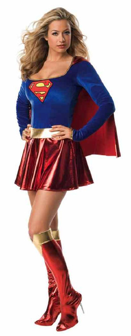 Supergirl DC Comics Superhero Deluxe Fancy Dress Up Halloween Sexy Adult Costume